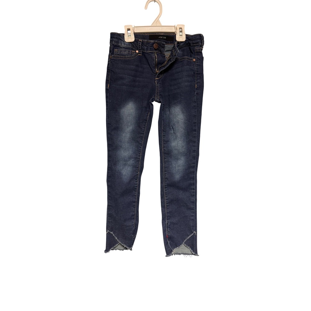 Joe's Jeans Girls Size 10 Dark Wash Skinny Jeans Tulip Raw Hem Frayed Denim